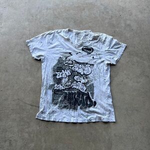 Y2k ecko Unlimited distressed white graphic mens size L